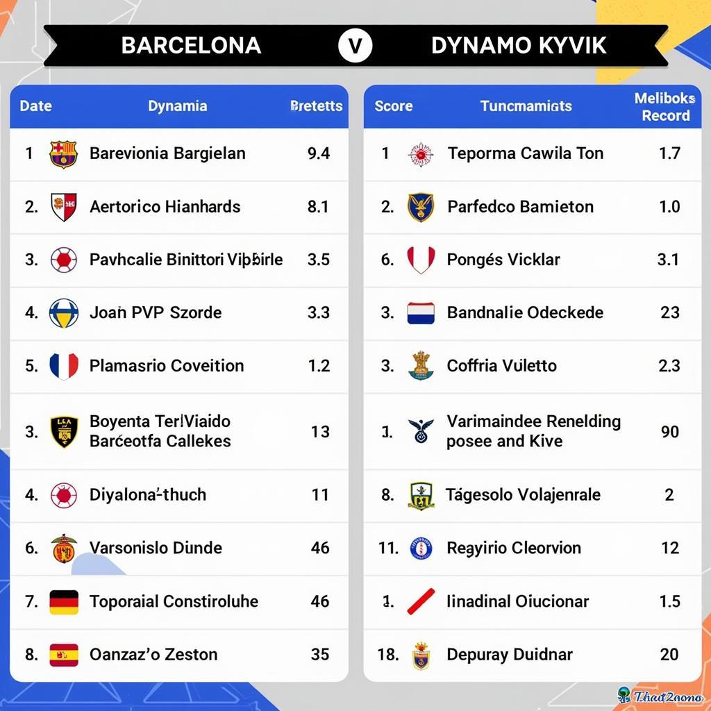 Lịch sử đối đầu giữa Barca và Dynamo