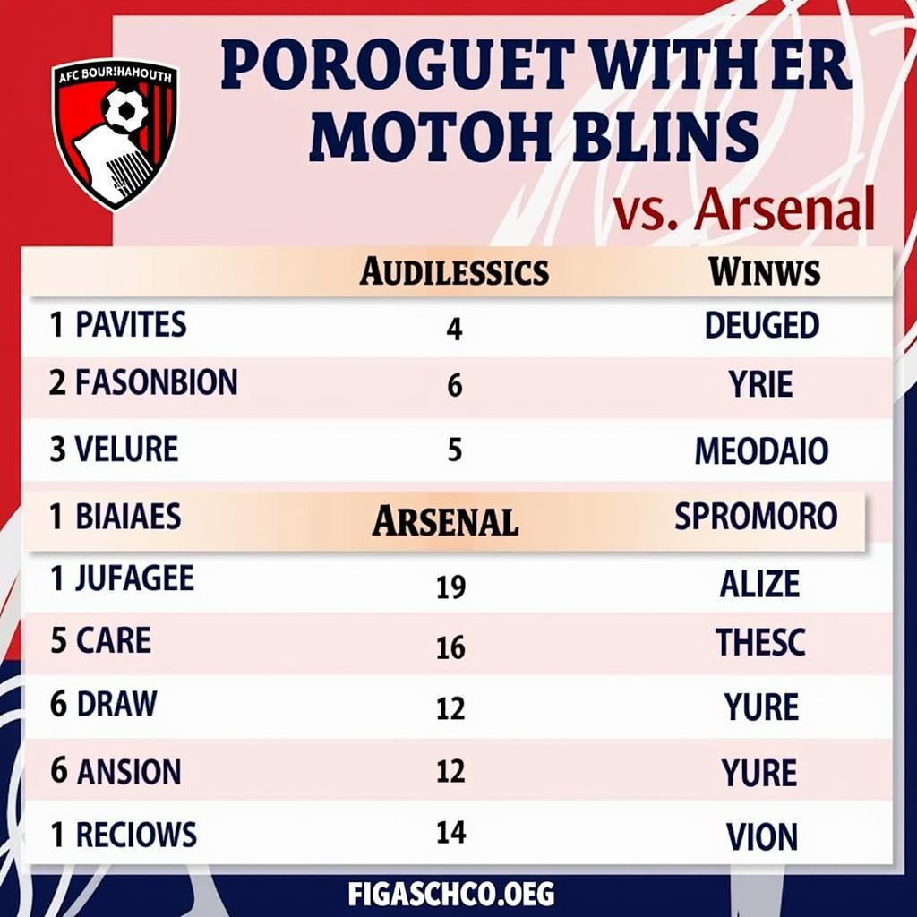 Lịch sử đối đầu Bournemouth vs Arsenal