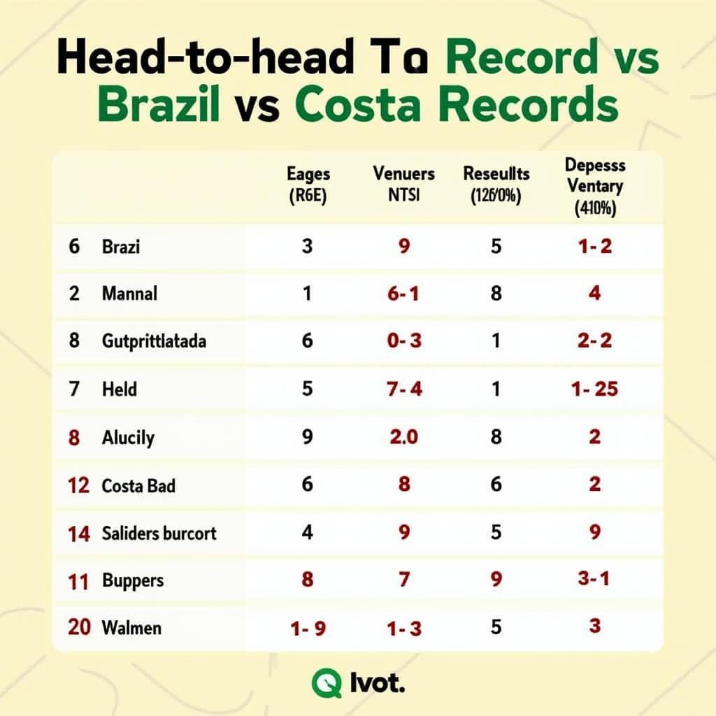 Lịch sử đối đầu Brazil vs Costa Rica