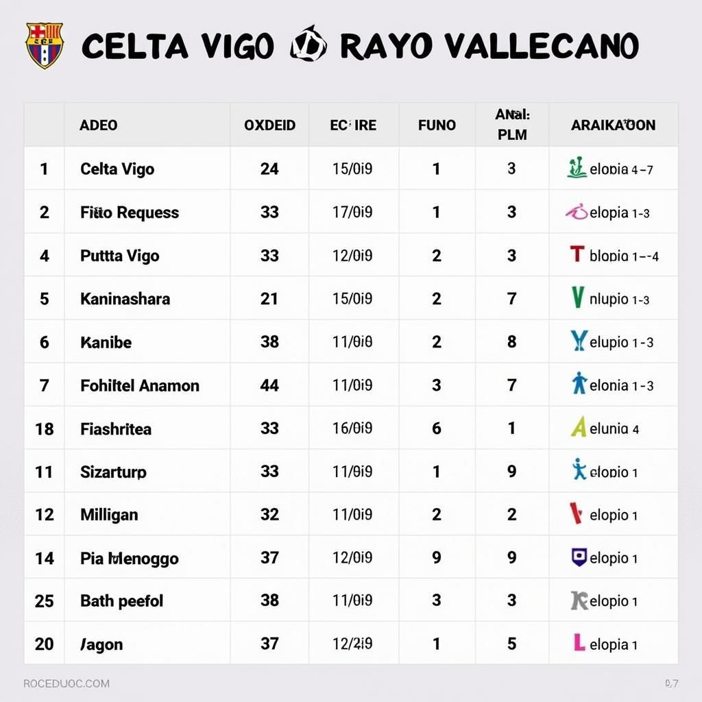 Lịch sử đối đầu Celta Vigo vs Rayo Vallecano