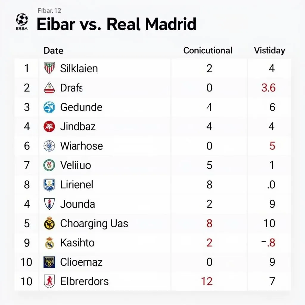 Lịch sử đối đầu Eibar vs Real Madrid