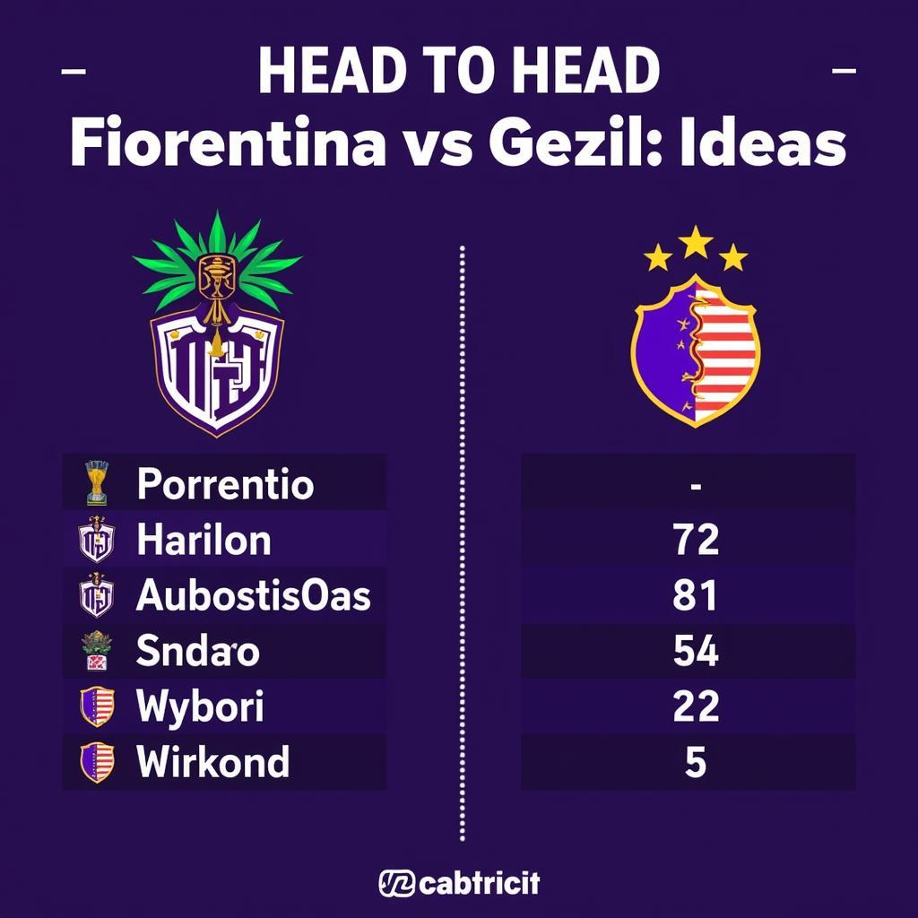 Head-to-head statistics between Fiorentina and their opponent