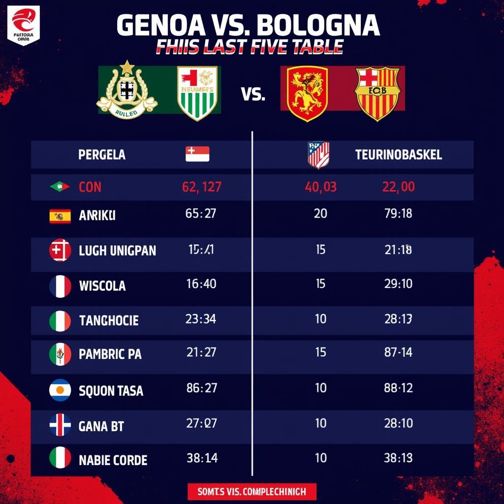 Lịch sử đối đầu Genoa vs Bologna