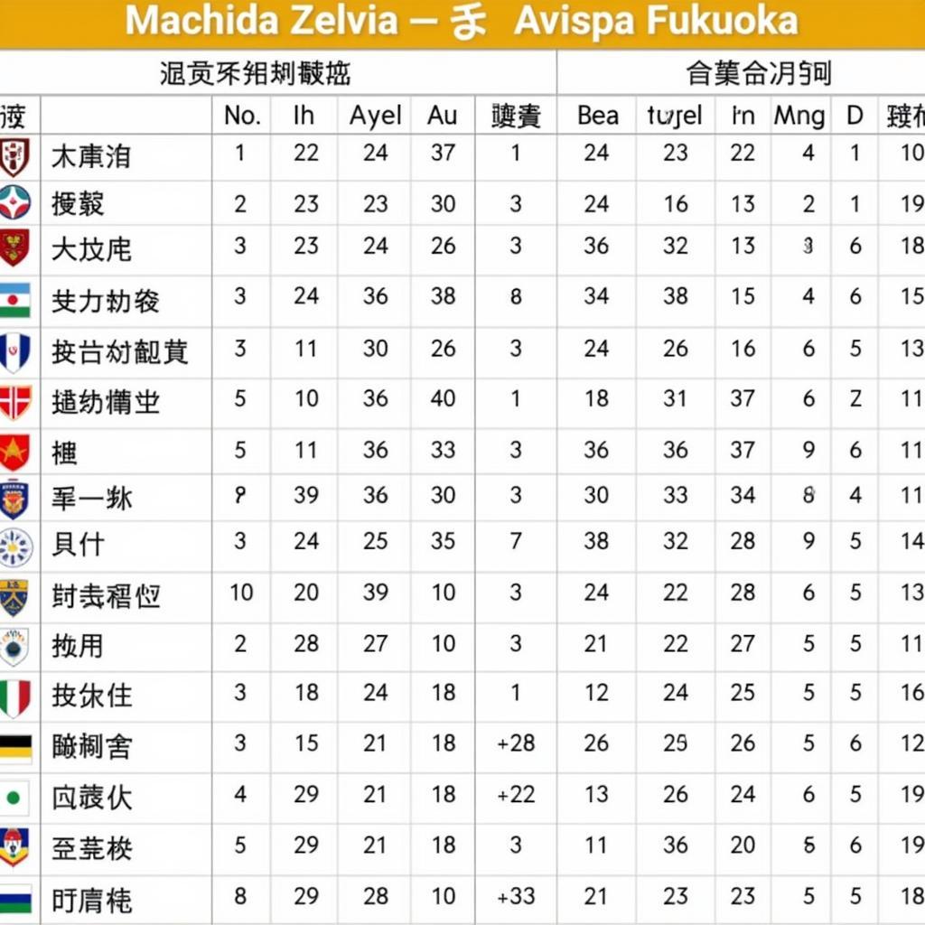 Lịch sử đối đầu giữa Machida Zelvia và Avispa Fukuoka