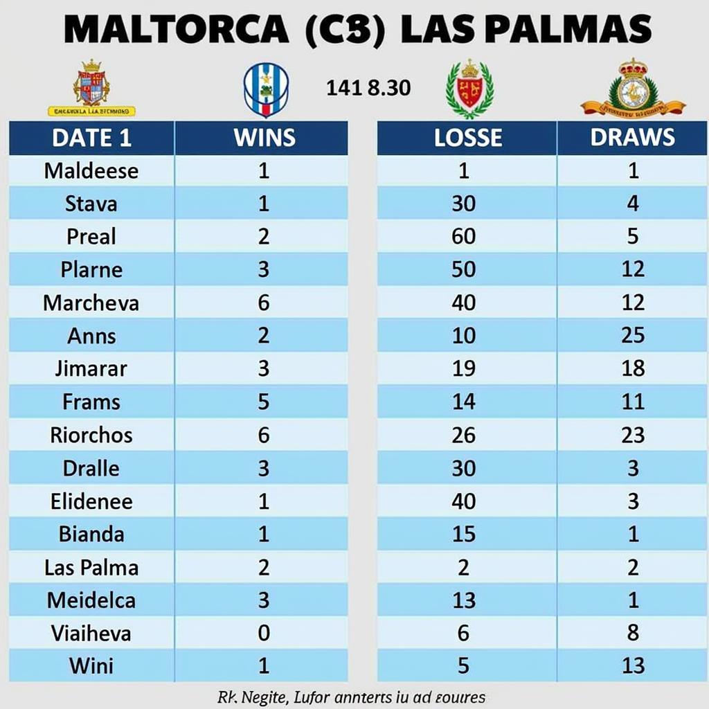 Lịch sử đối đầu giữa Mallorca và Las Palmas