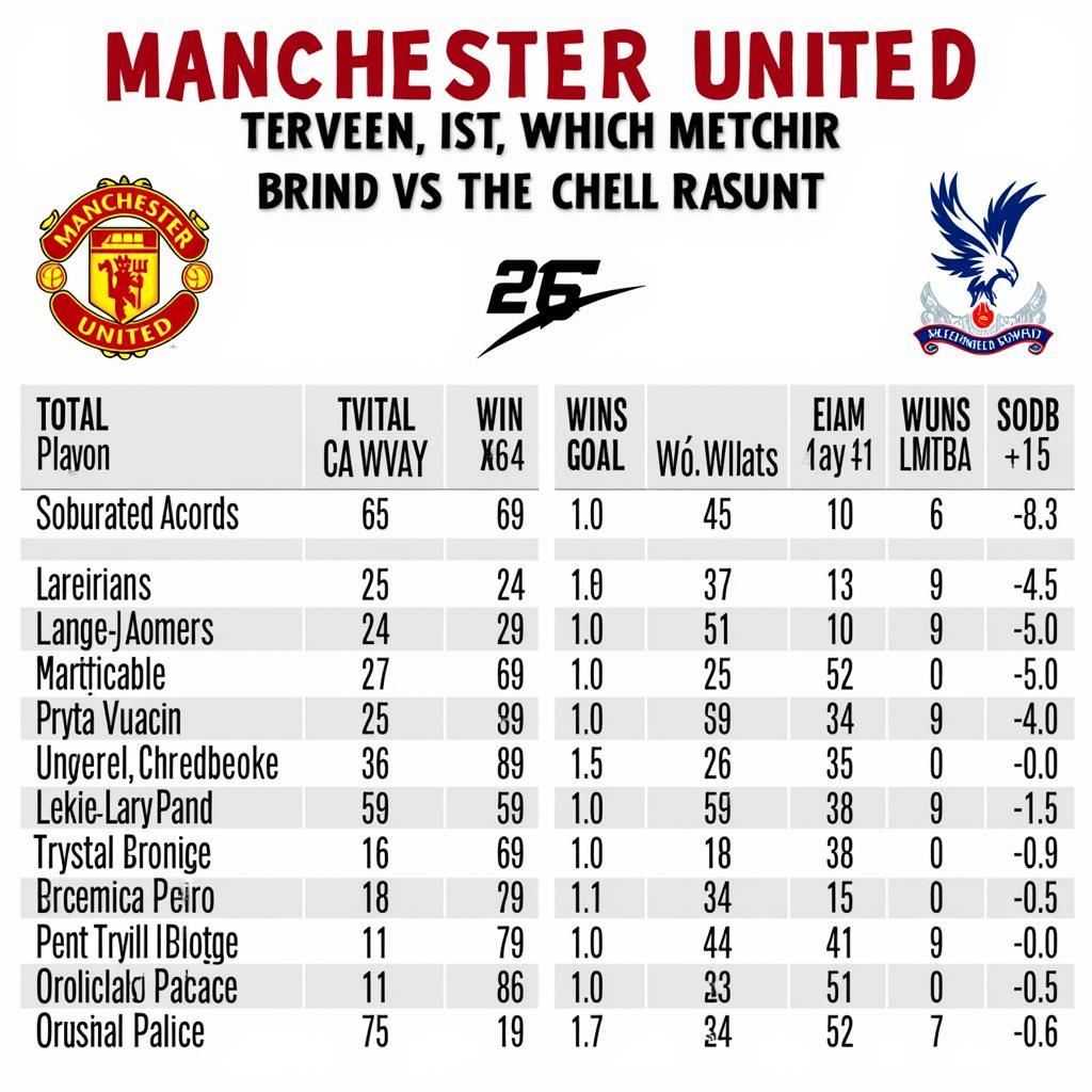 Lịch sử đối đầu Manchester United - Crystal Palace