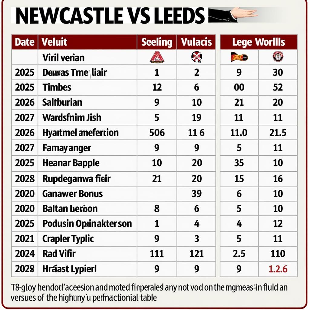 Lịch sử đối đầu Newcastle - Leeds