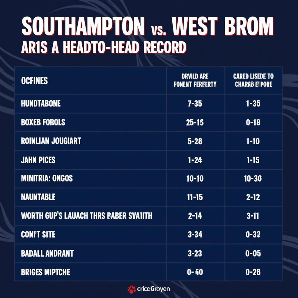 Lịch sử đối đầu Southampton vs West Brom