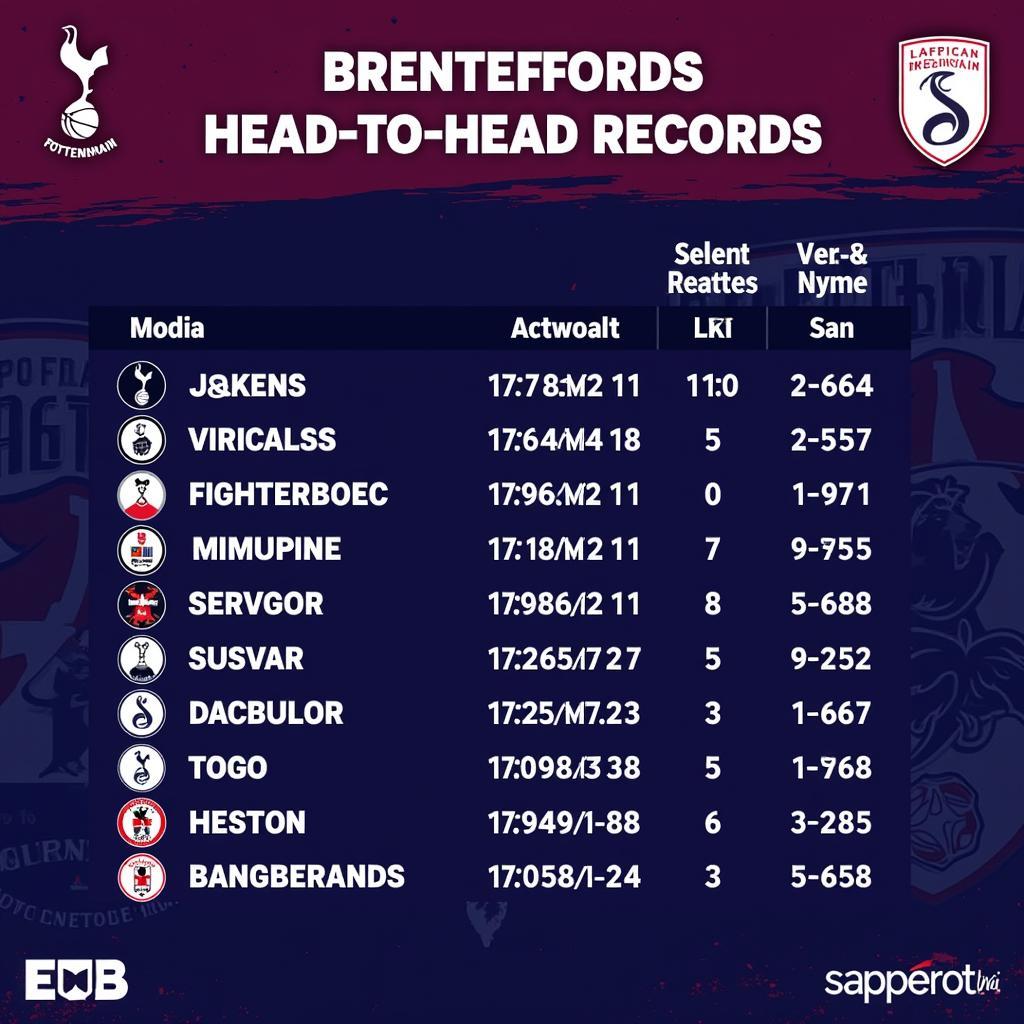 Lịch sử đối đầu Tottenham - Brentford