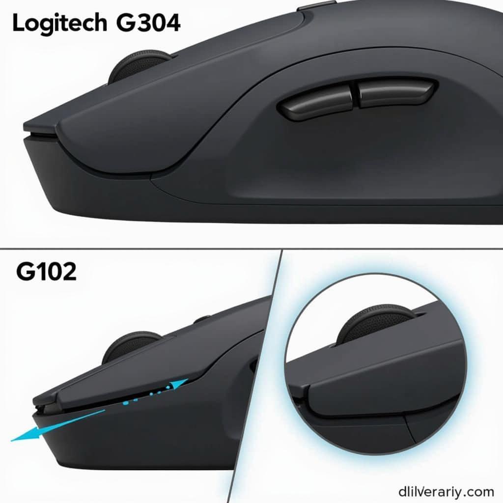 So sánh thiết kế Logitech G304 và G102