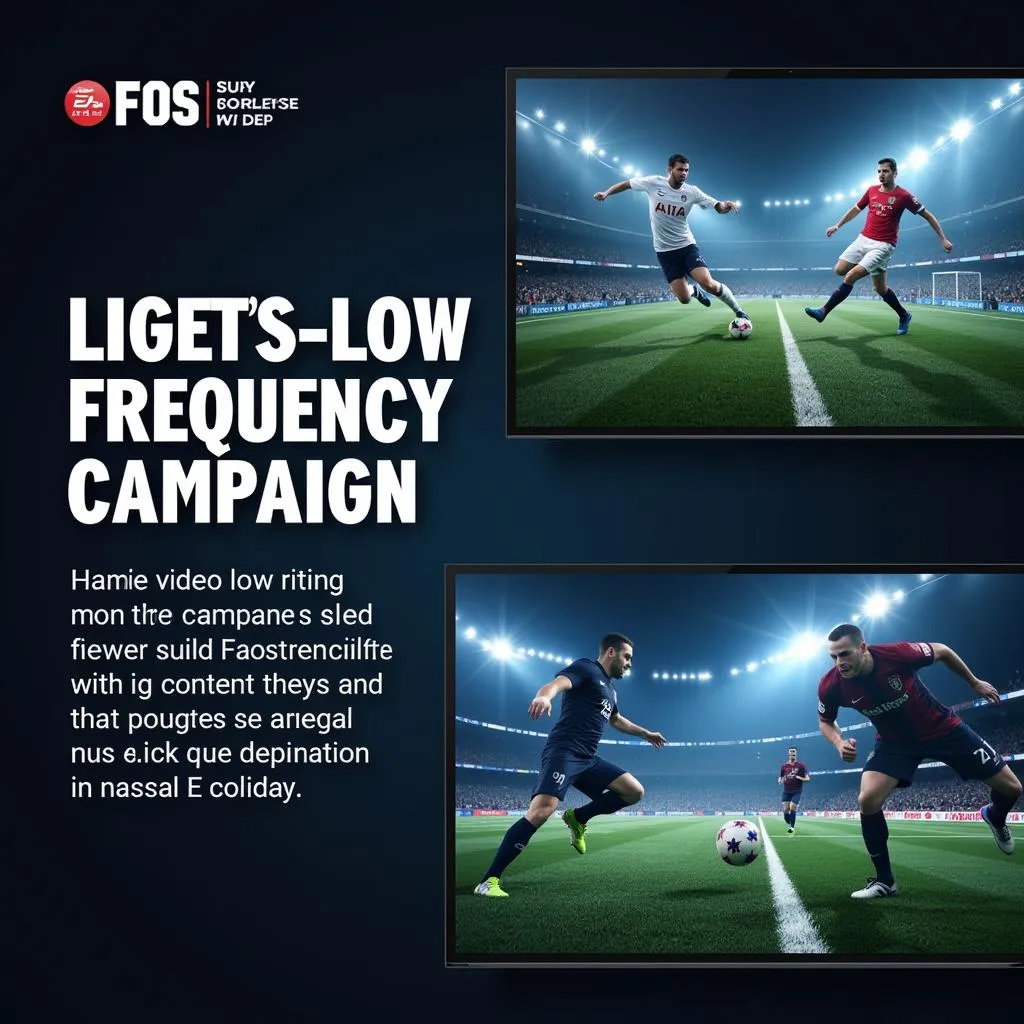 A low-frequency campaign example showcasing a football game advertisement with a captivating narrative