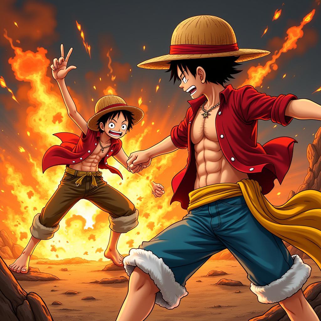 Luffy đối đầu Natsu