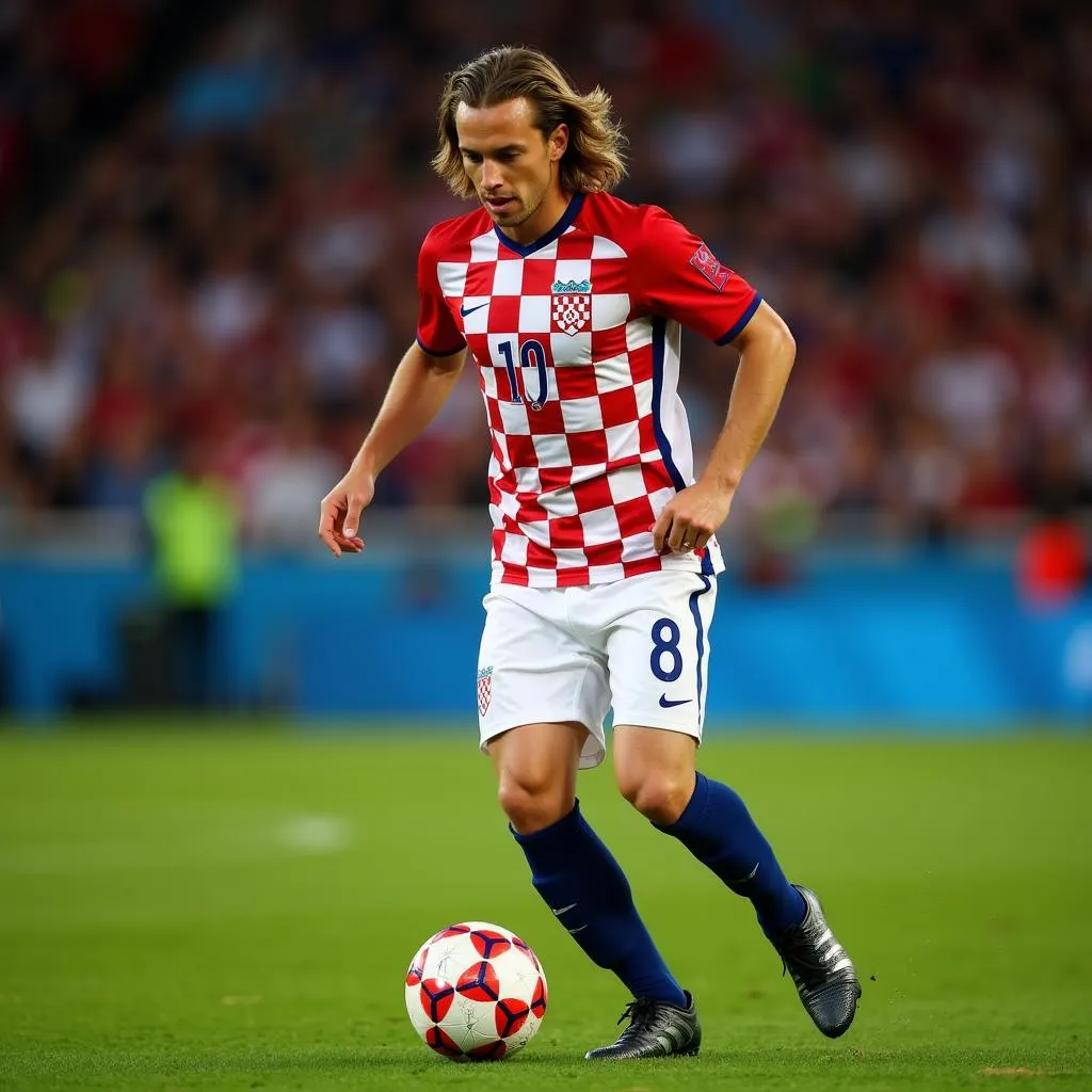 Luka Modric điều khiển bóng