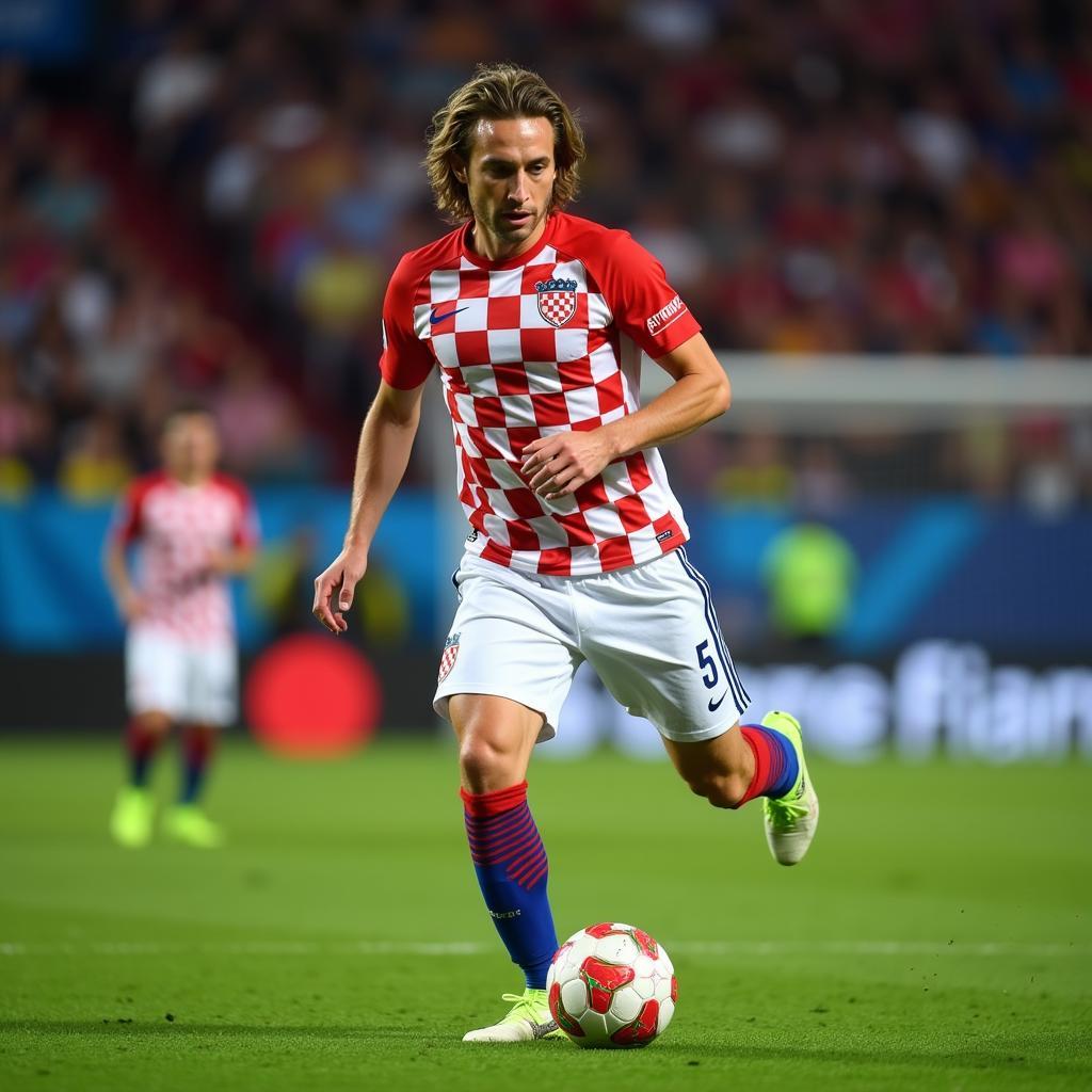 Luka Modric điều khiển bóng