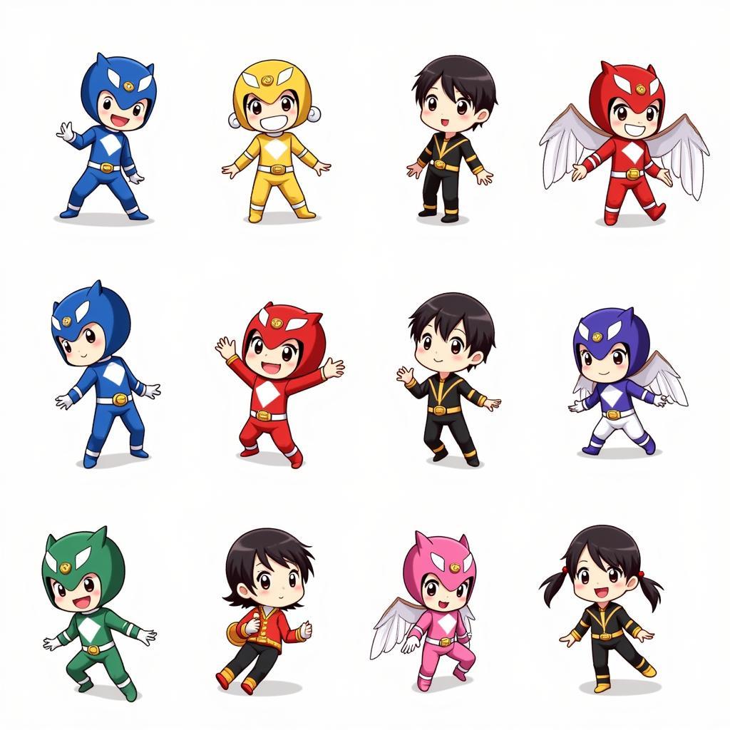 Hình ảnh fanart Lupinranger vs Patranger theo phong cách chibi dễ thương