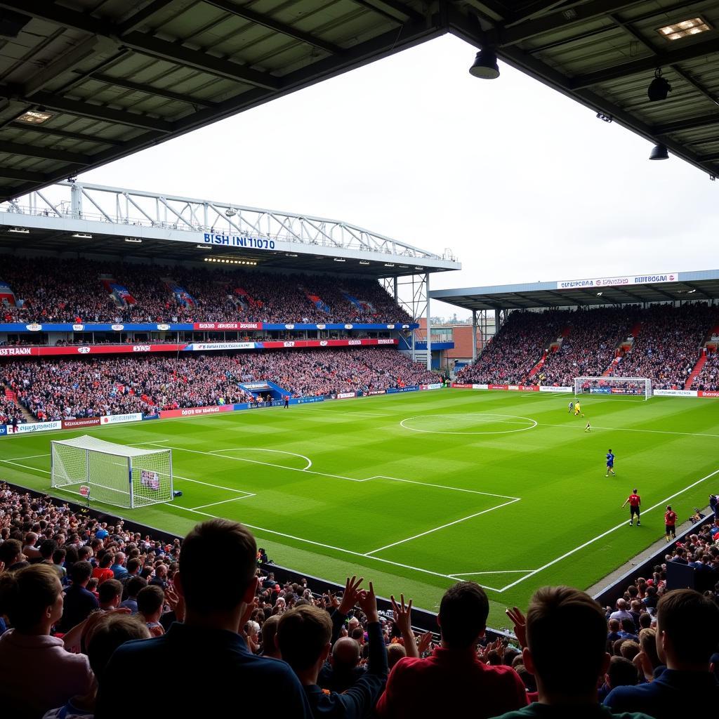 Cầu thủ Luton Town thi đấu trên sân nhà Kenilworth Road