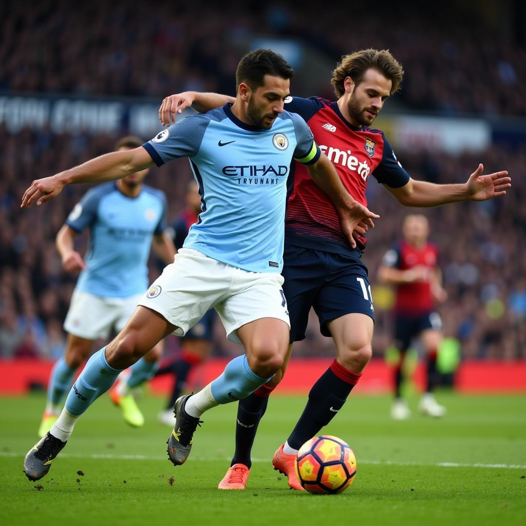 Man City vs Tottenham highlight: Cầu thủ hai đội tranh chấp bóng quyết liệt