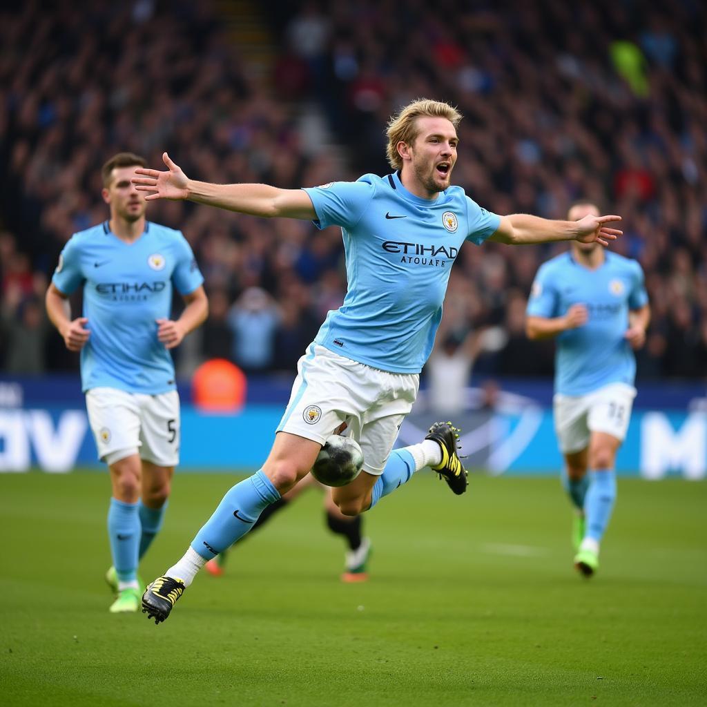 Man City vs Tottenham highlight: Erling Haaland ăn mừng bàn thắng