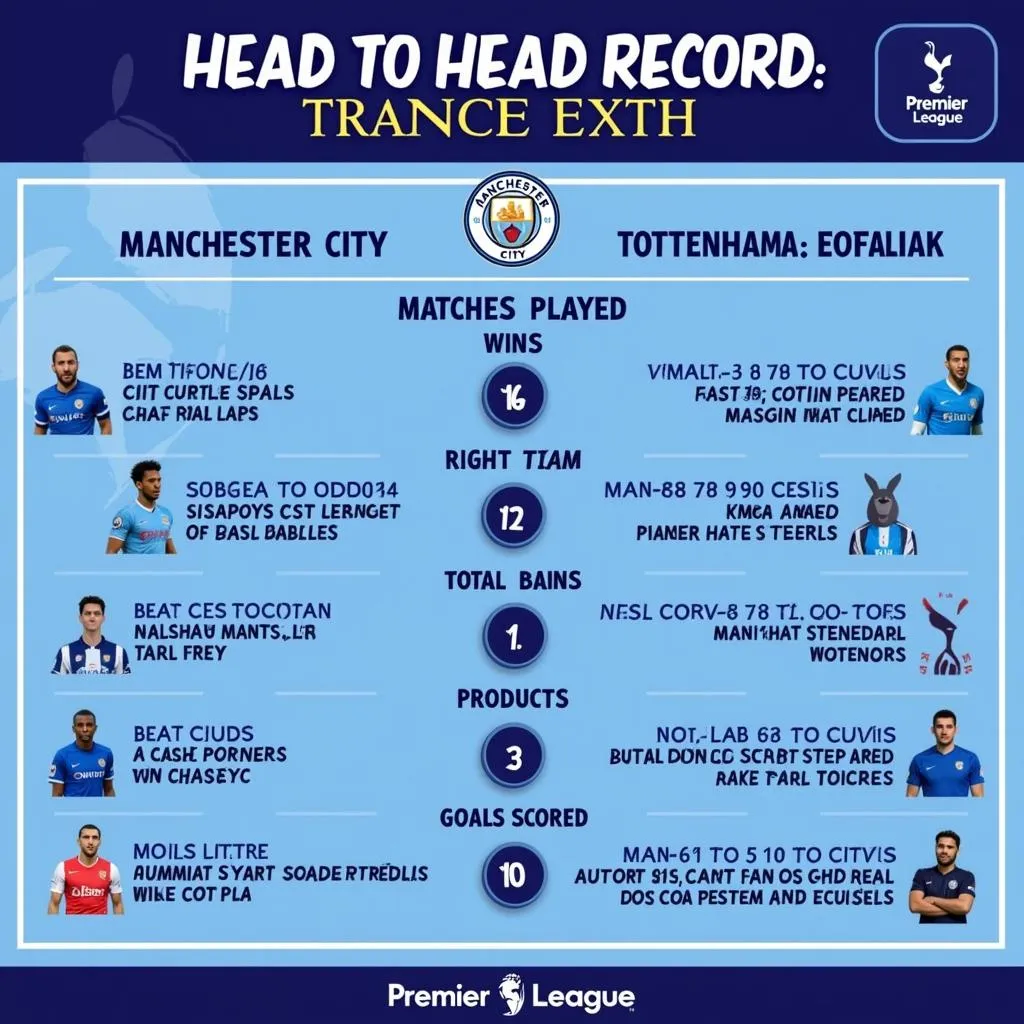 Lịch sử đối đầu Man City vs Tottenham