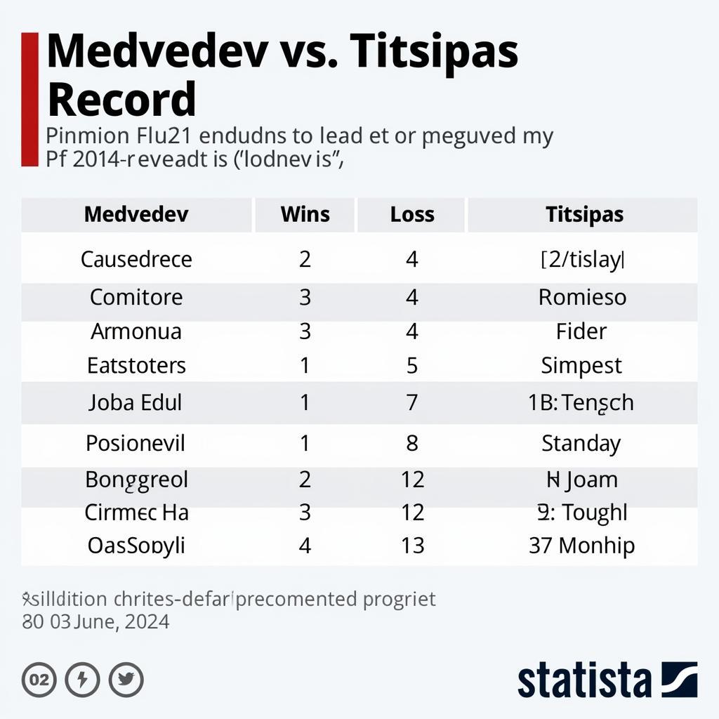 So sánh đối đầu giữa Medvedev và Tsitsipas