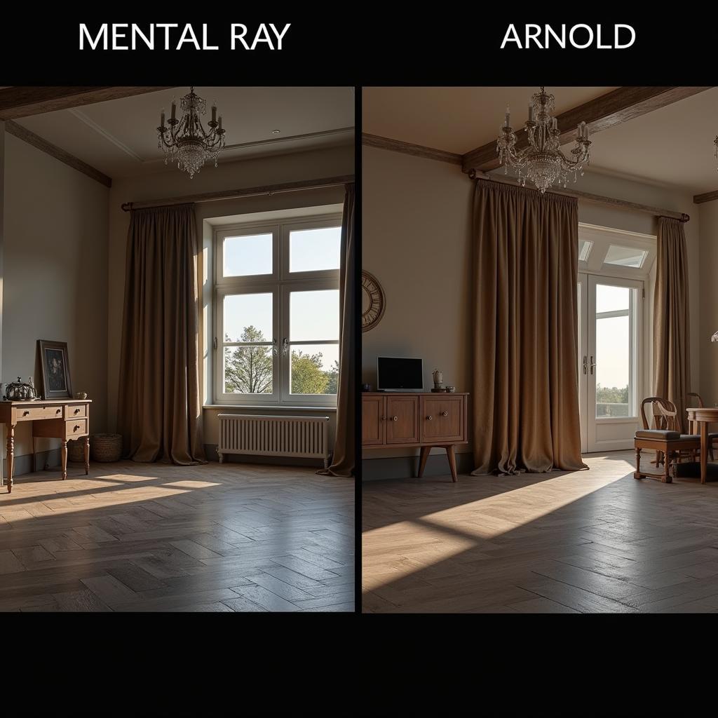 So sánh hình ảnh render Mental Ray và Arnold