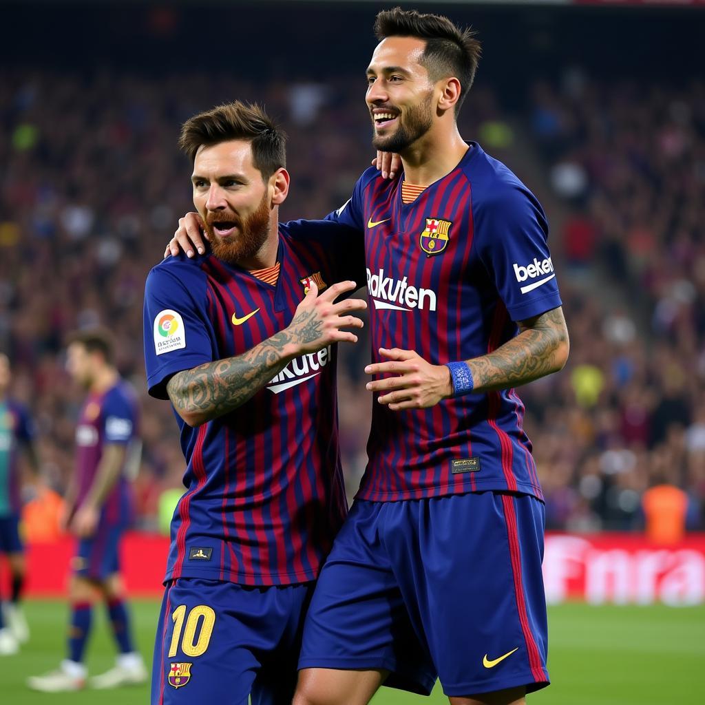 Lionel Messi và Neymar trong màu áo Barcelona