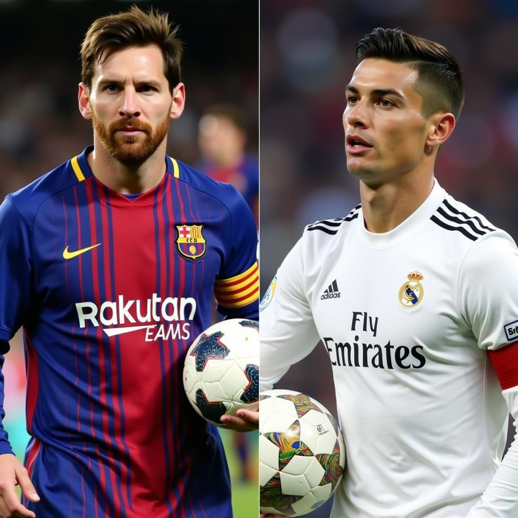 Messi và Ronaldo thời còn trẻ