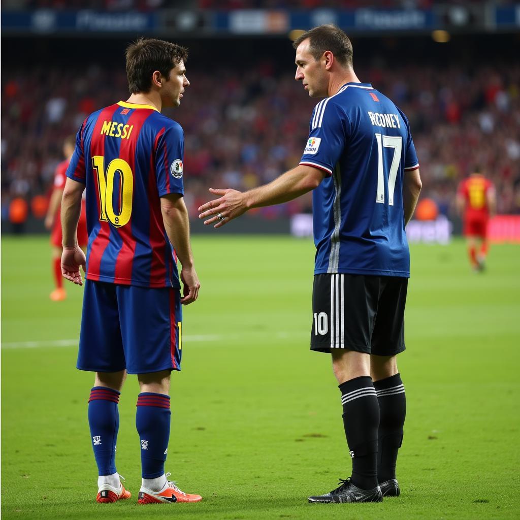 Lionel Messi và Wayne Rooney trong trận chung kết C1 2011