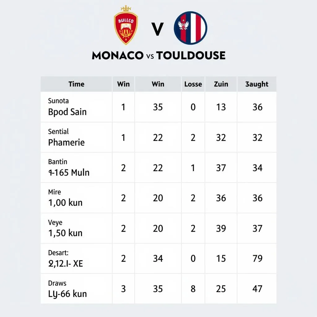 Lịch sử đối đầu giữa Monaco và Toulouse