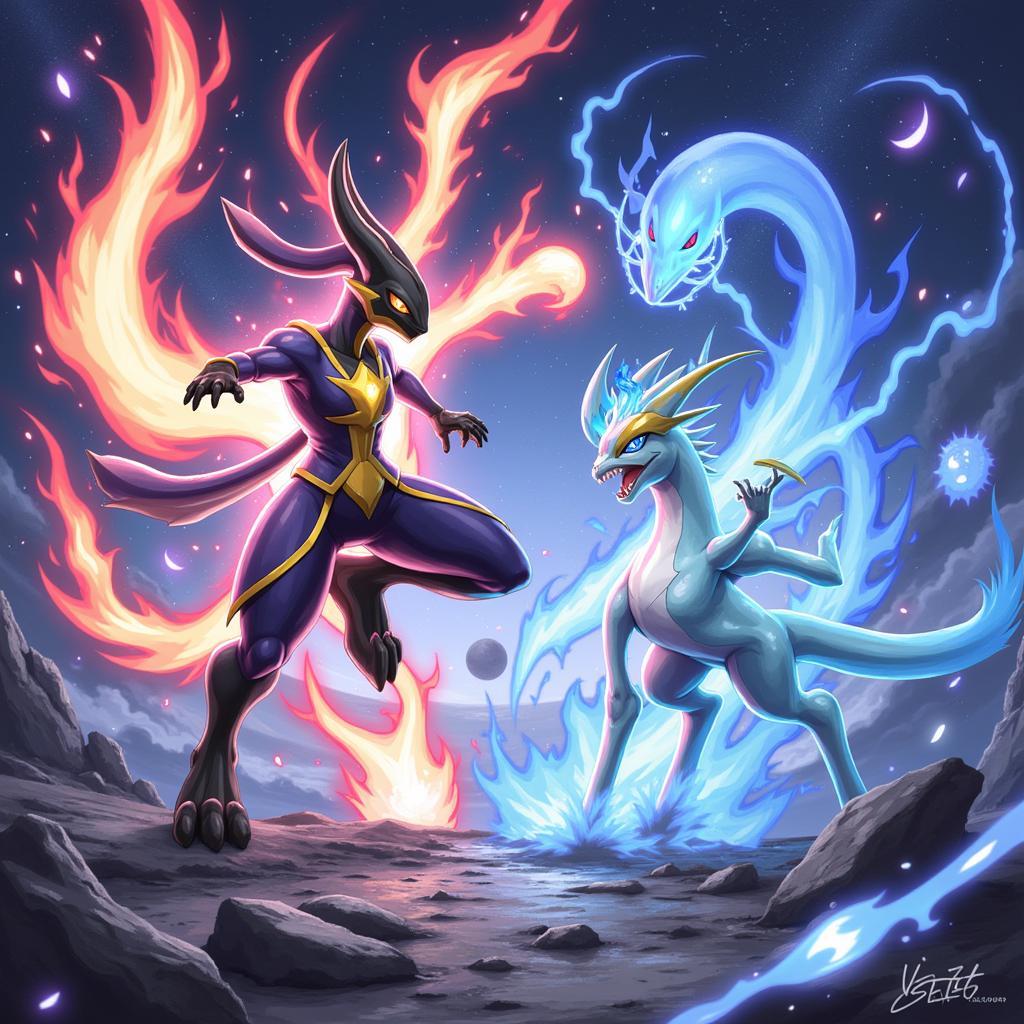 Necrozma vs Solgaleo và Lunala