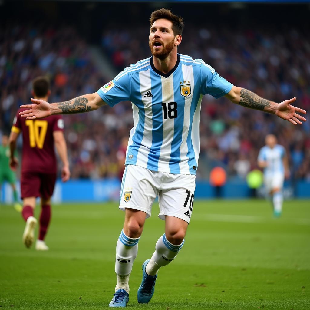 Messi ghi bàn cho Argentina