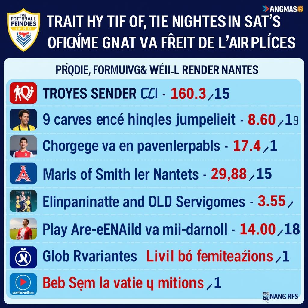 Các nhân tố quyết định trận đấu Troyes vs Nantes