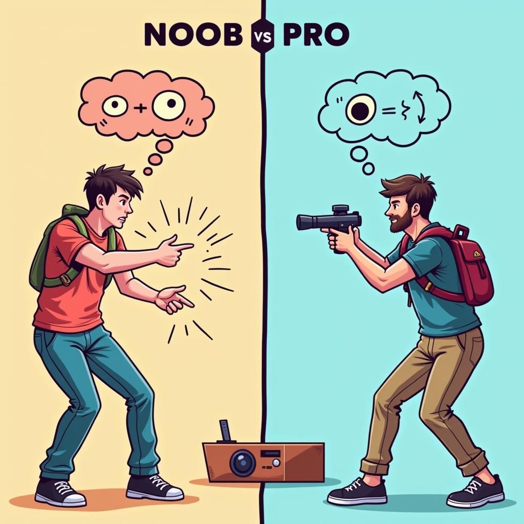 So sánh kỹ năng giữa Noob và Pro