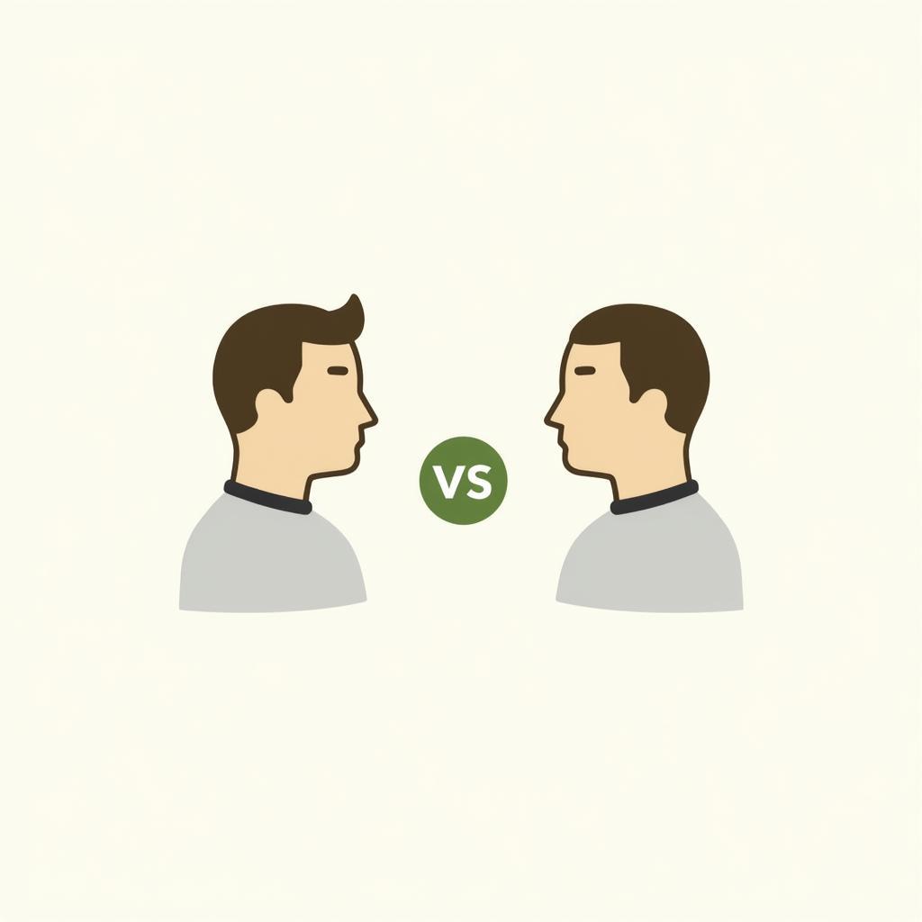 One Head vs Two Heads Symbol Illustration