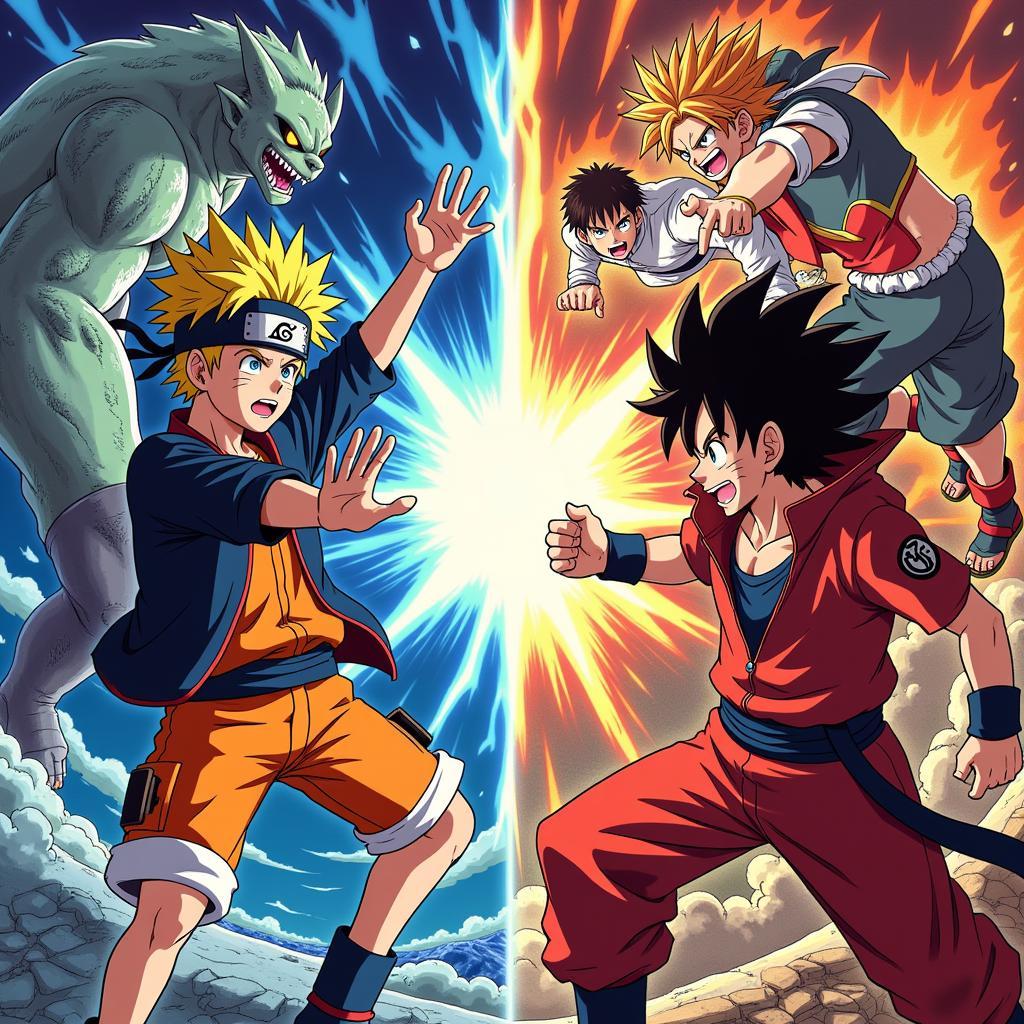 One Piece, Naruto và Dragon Ball đối đầu trong game