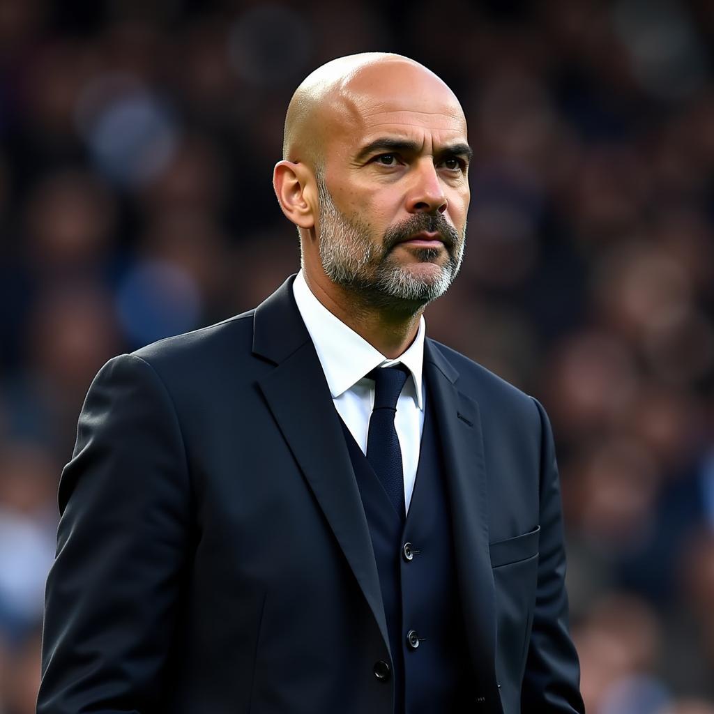 Pep Guardiola chỉ đạo trực tiếp trận đấu