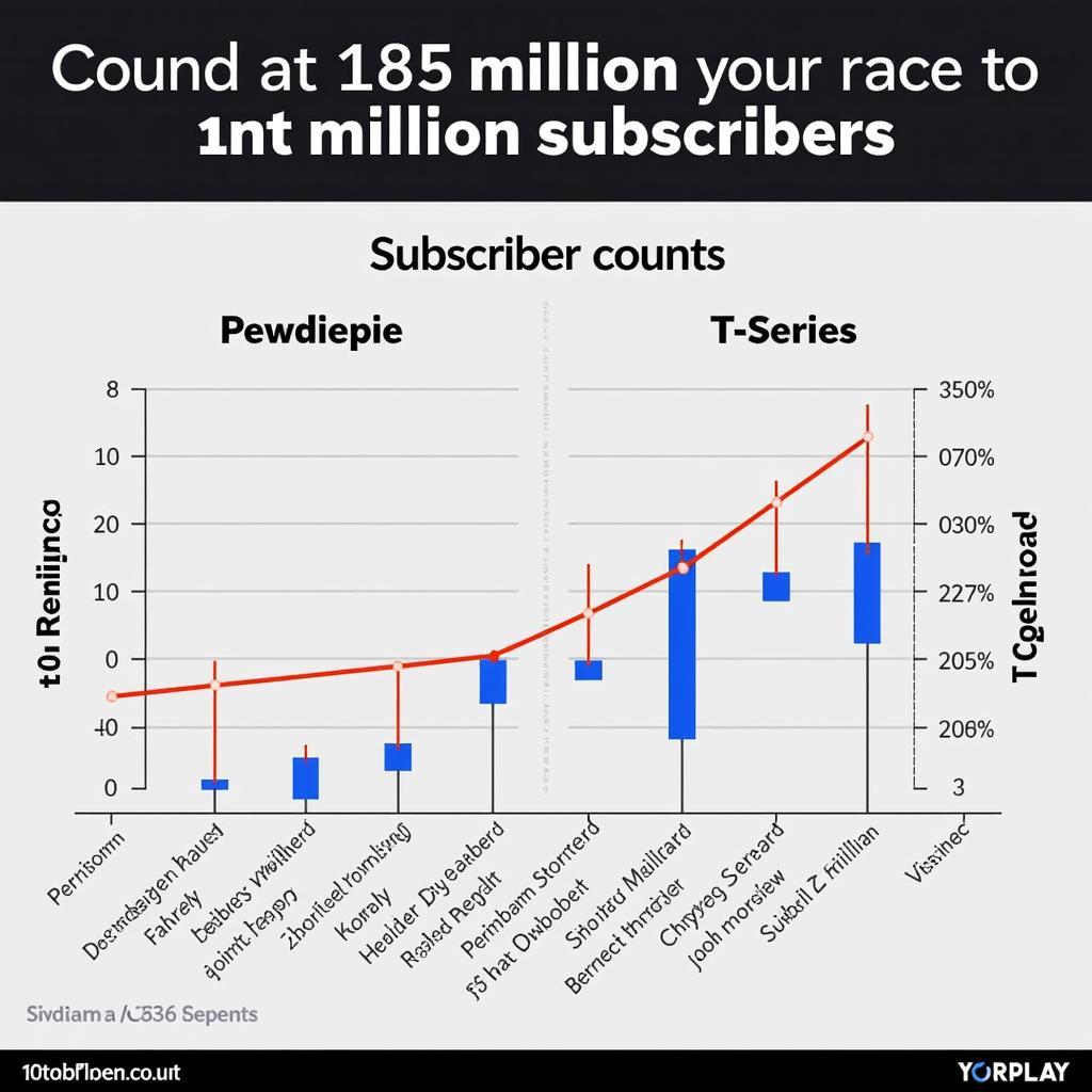 Biểu đồ so sánh lượt subscribers của Pewdiepie và T-Series