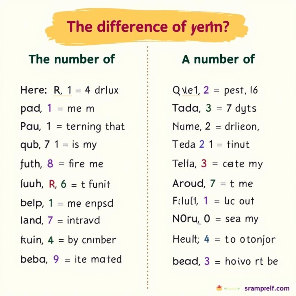 Phân biệt "The number of" và "a number of"