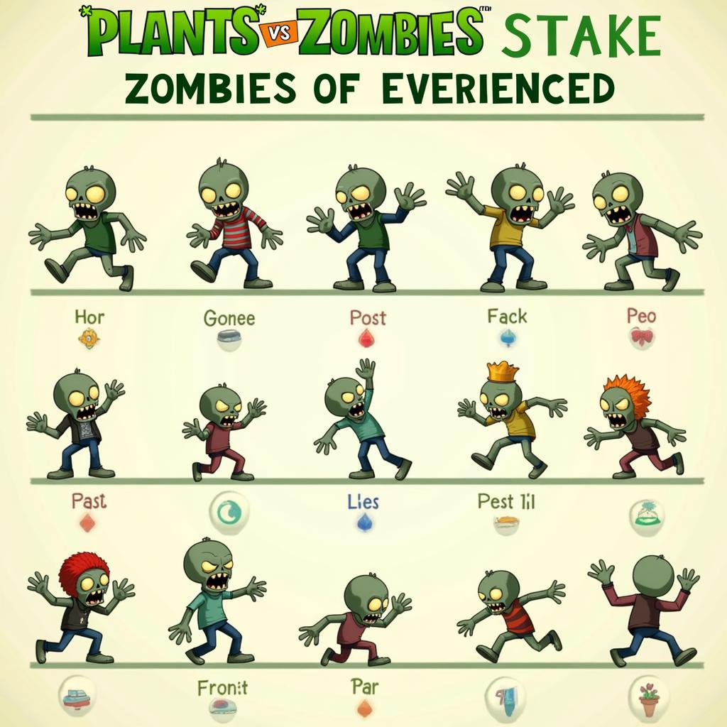 Phân loại Zombies theo độ khó trong Plants vs Zombies