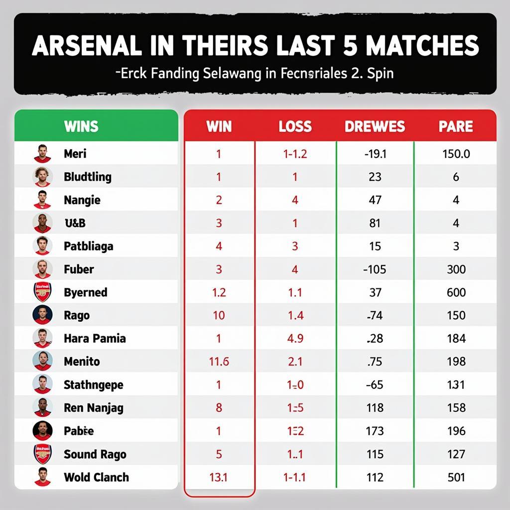 Phong độ gần đây của Arsenal