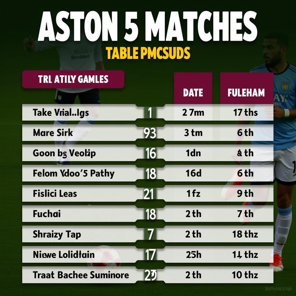 Phong độ gần đây của Aston Villa và Fulham