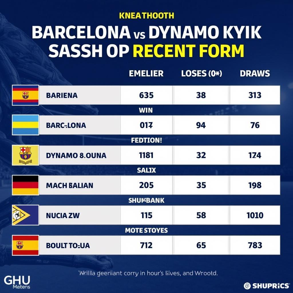 Phong độ gần đây của Barca và Dynamo