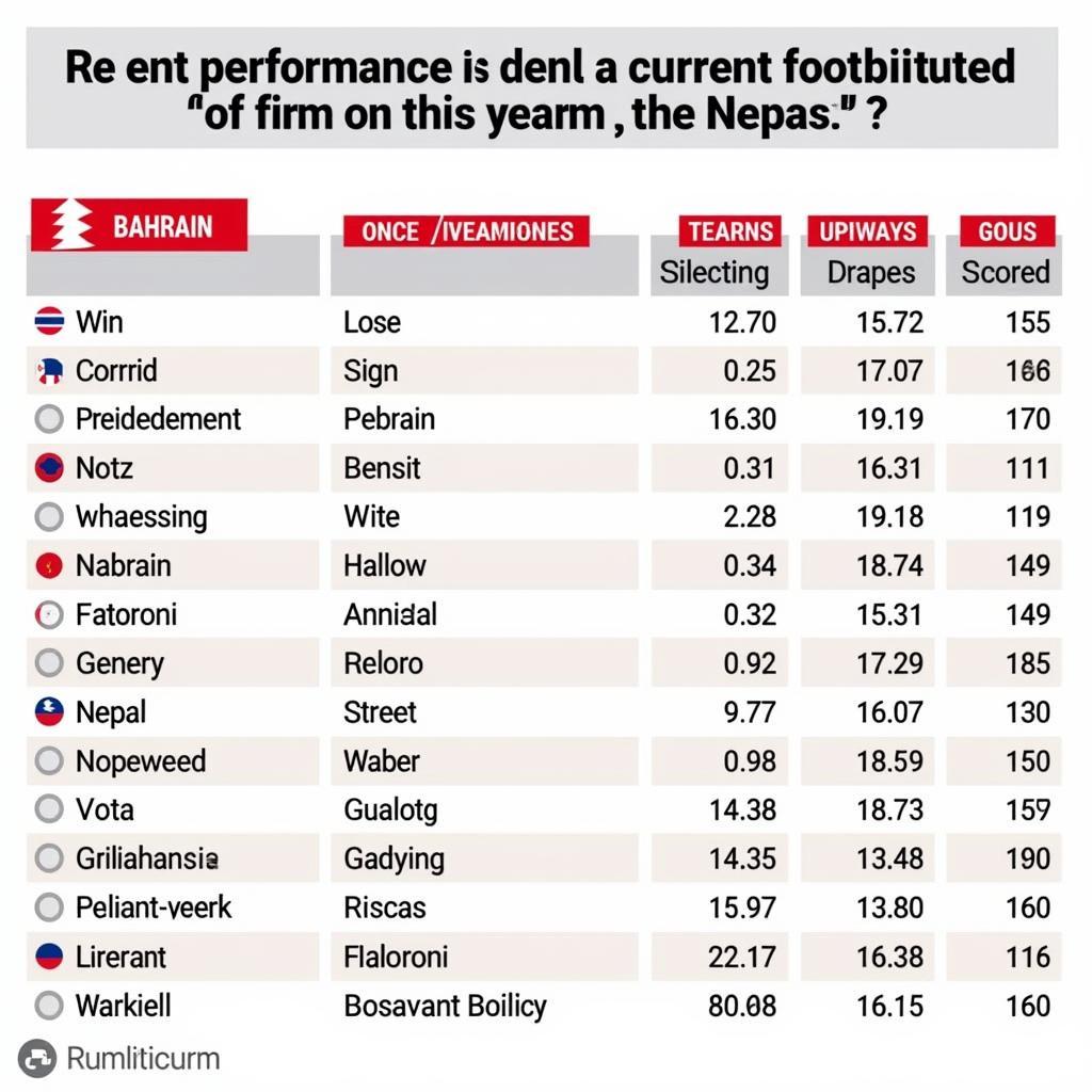 Phong độ gần đây và lực lượng Bahrain vs Nepal