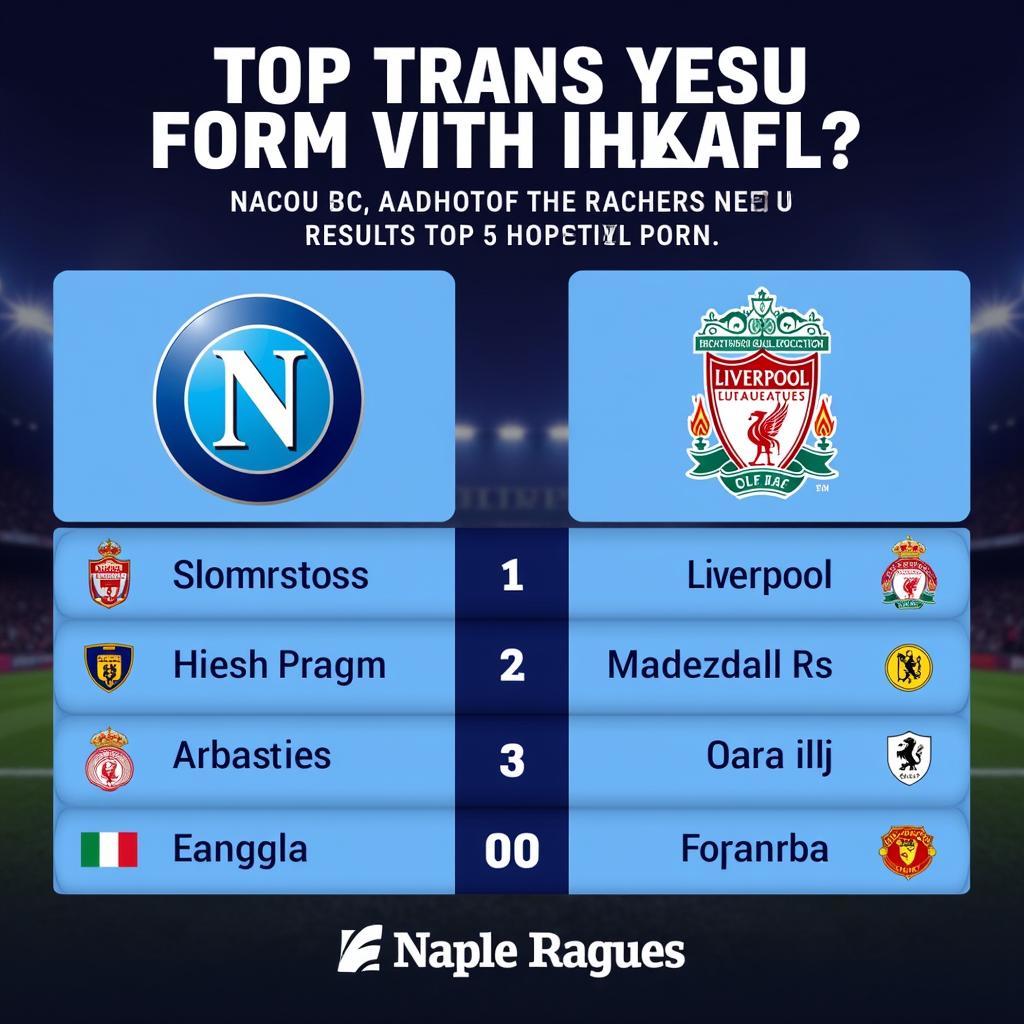 Phong độ hiện tại Napoli vs Liverpool