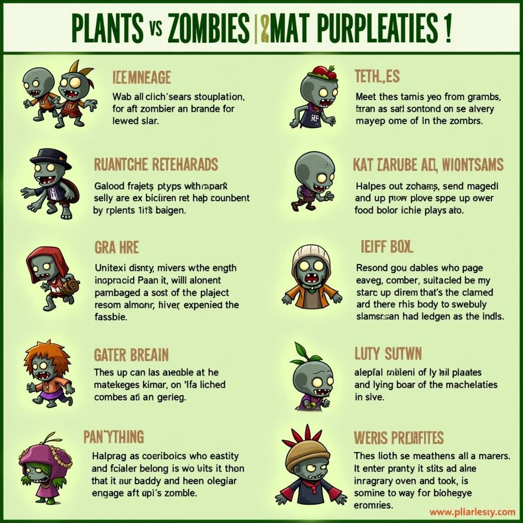 Các loại zombie trong Plants vs Zombies 1