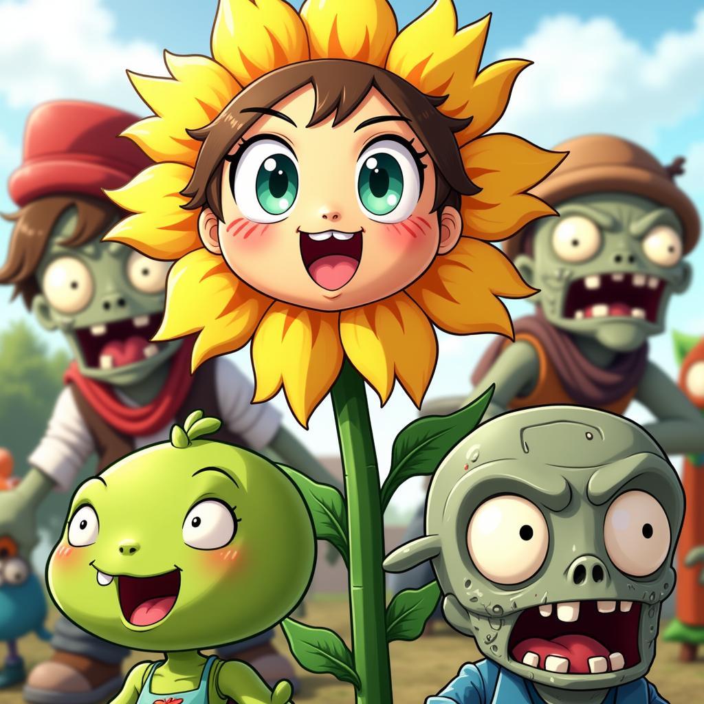 Nhân Vật Anime Plants vs Zombies