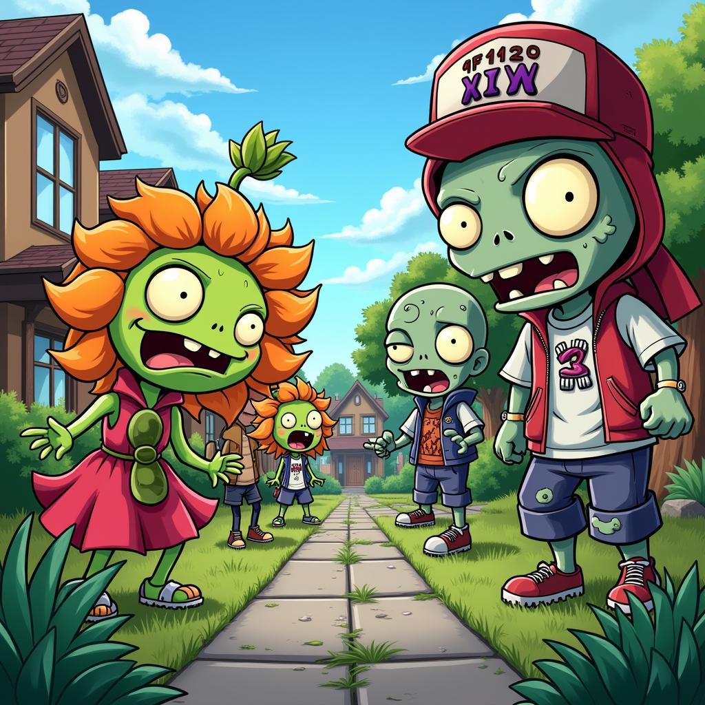 Poster Plants vs Zombies Anime