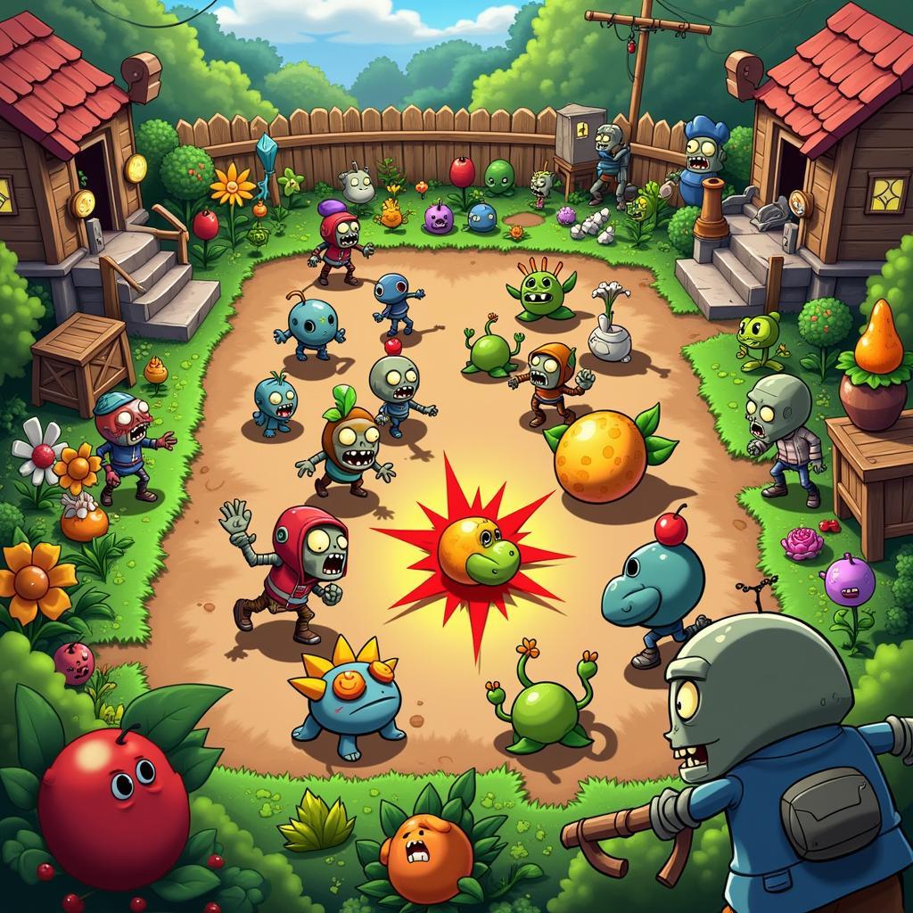 Trận đấu trong Plants vs. Zombies Heroes Mod