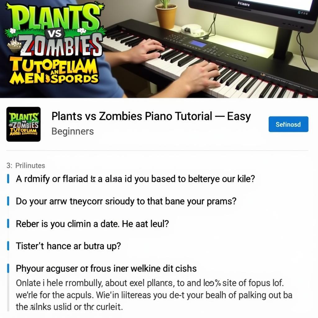 Video Hướng Dẫn Chơi Piano Bài Hát Plants Vs Zombies