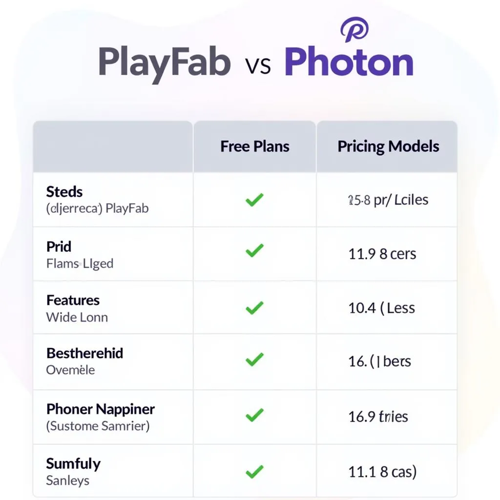 So sánh giá cả của PlayFab và Photon